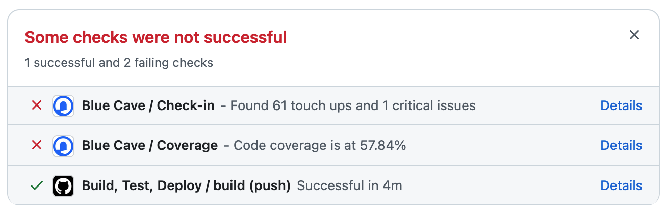 Sample checks project with code quality and coverage badges